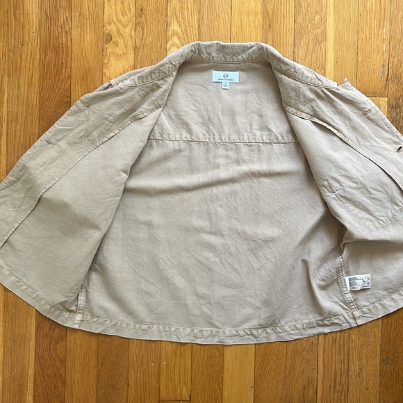 Adriano Goldschmied Cotton & Linen Short Sleeve Camp Shirt in Tan / Beige - Picture 8 of 10